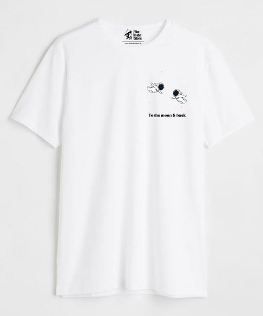 To The Moon & Back Couple Unisex Round Neck Half Sleeve T-shirt