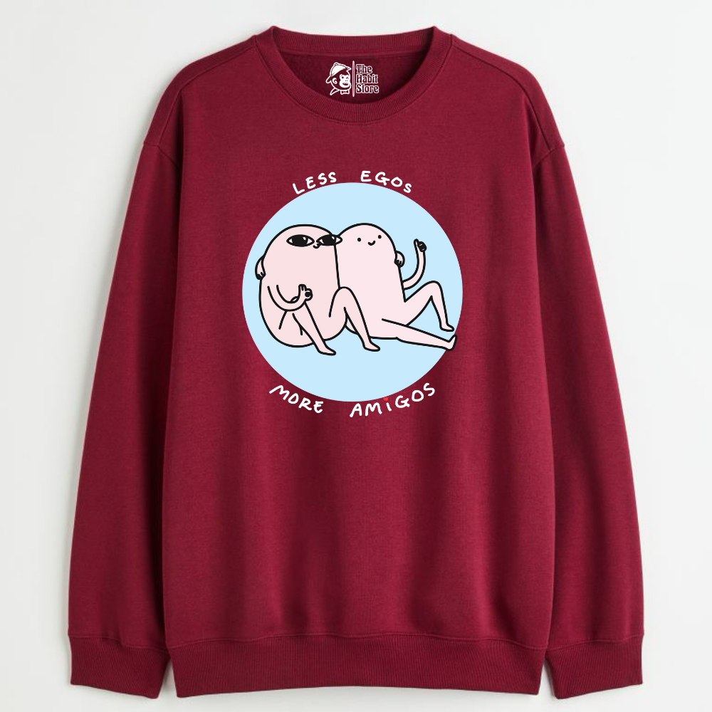 "Less Egos More Amigos - Cozy Delight: Winter Bliss Unisex Oversized Sweatshirt (400 GSM)"