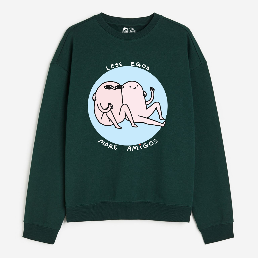 "Less Egos More Amigos - Cozy Delight: Winter Bliss Unisex Oversized Sweatshirt (400 GSM)"