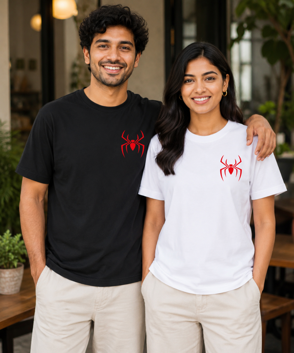 Great Power, Great Responsibility Spider Man – Couple Regular Fit T-shirts (Set of 2)