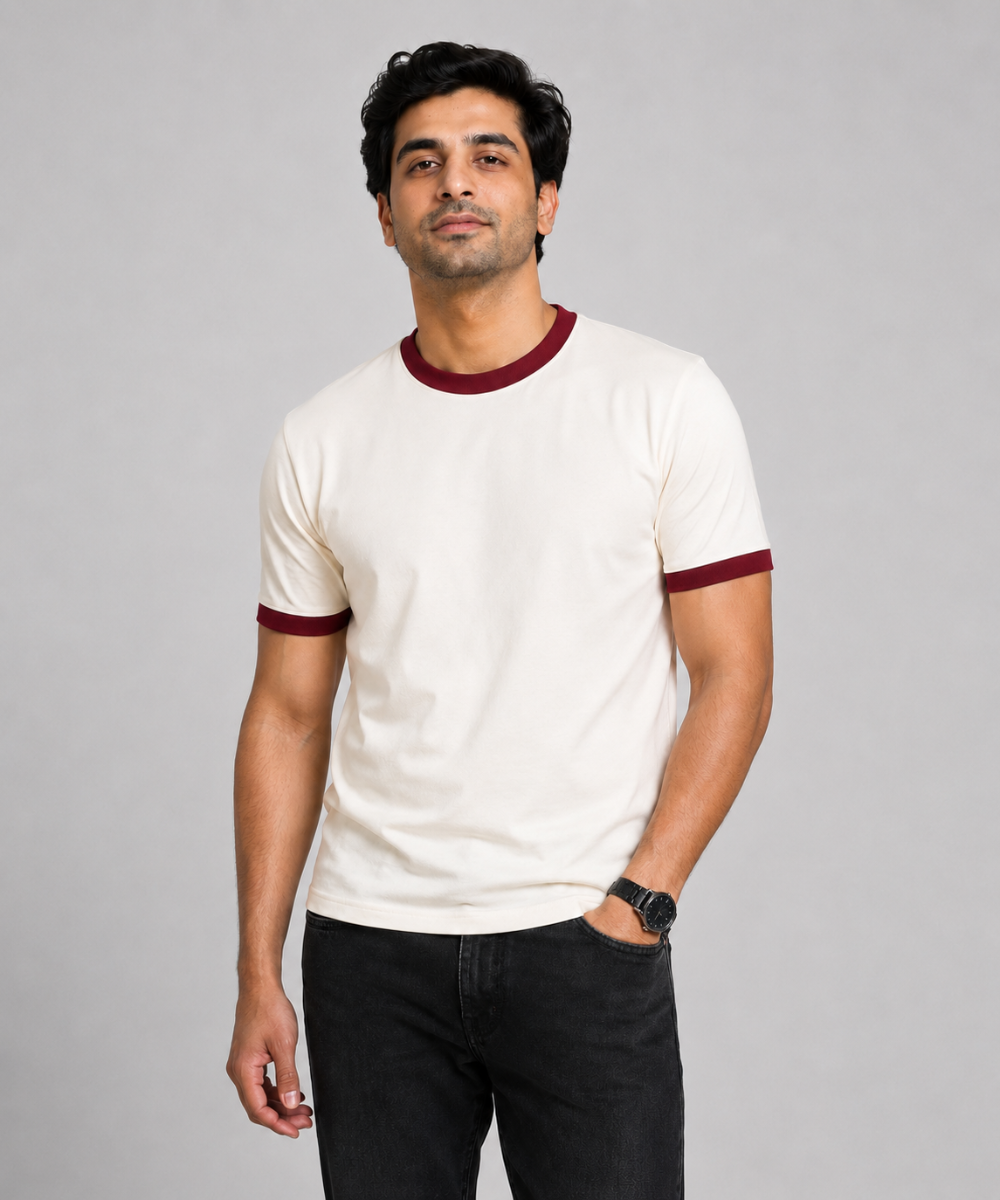Off White Ringer T-Shirt