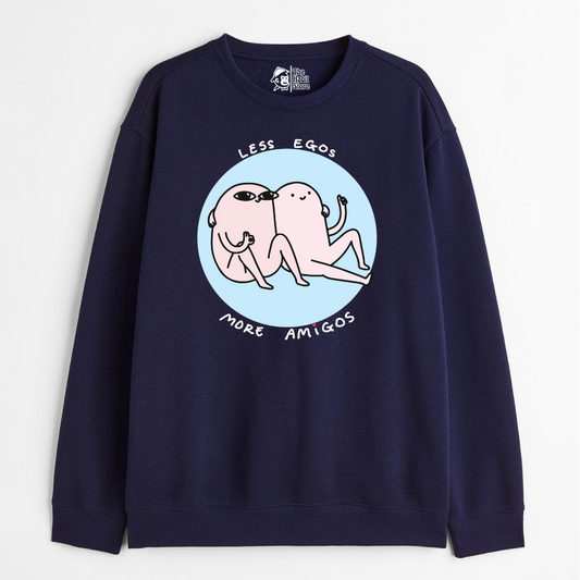 "Less Egos More Amigos - Cozy Delight: Winter Bliss Unisex Oversized Sweatshirt (400 GSM)"