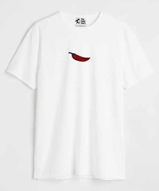 Too Hot To Handle 🌶 Embroidered Round Neck Half Sleeve T-shirt