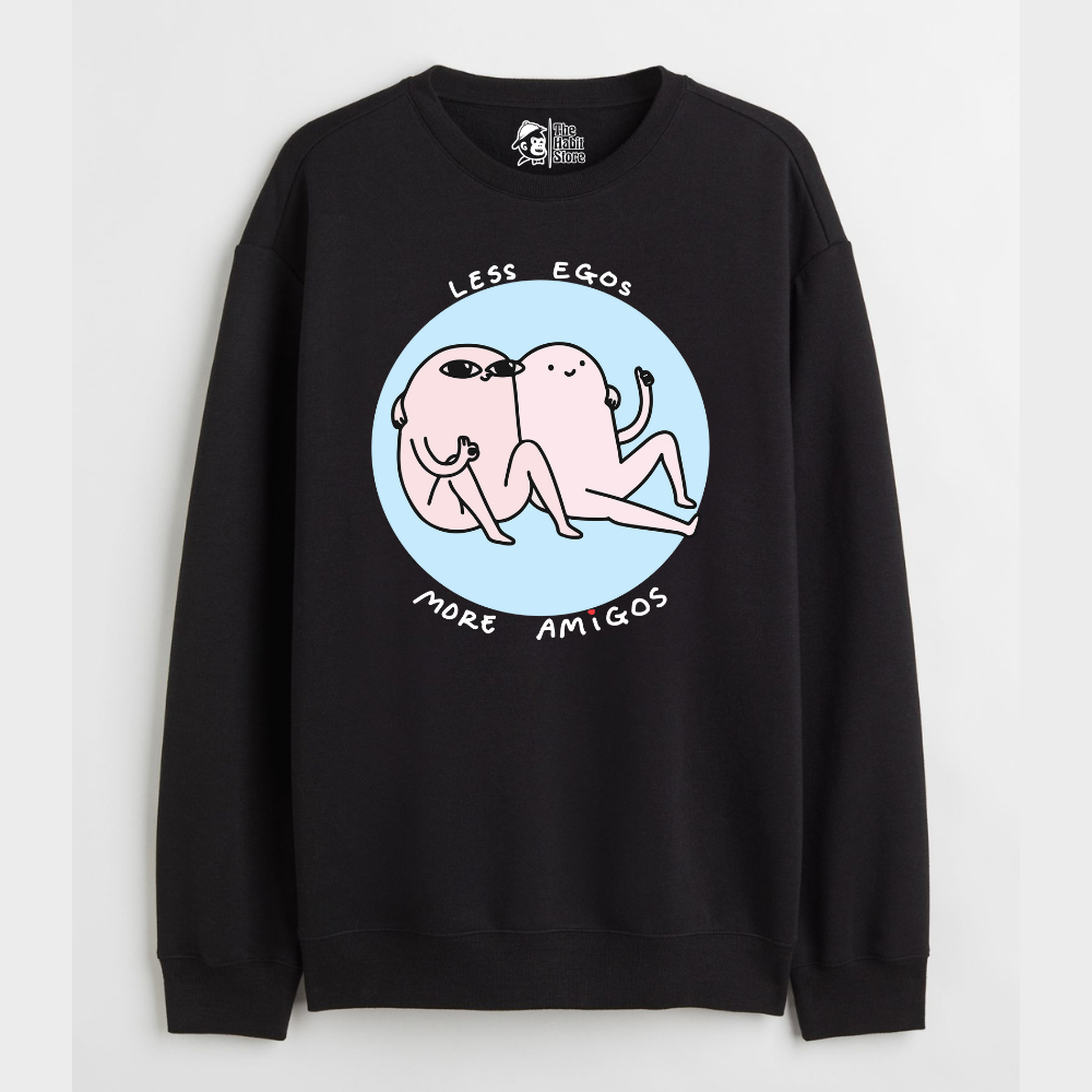 "Less Egos More Amigos - Cozy Delight: Winter Bliss Unisex Oversized Sweatshirt (400 GSM)"