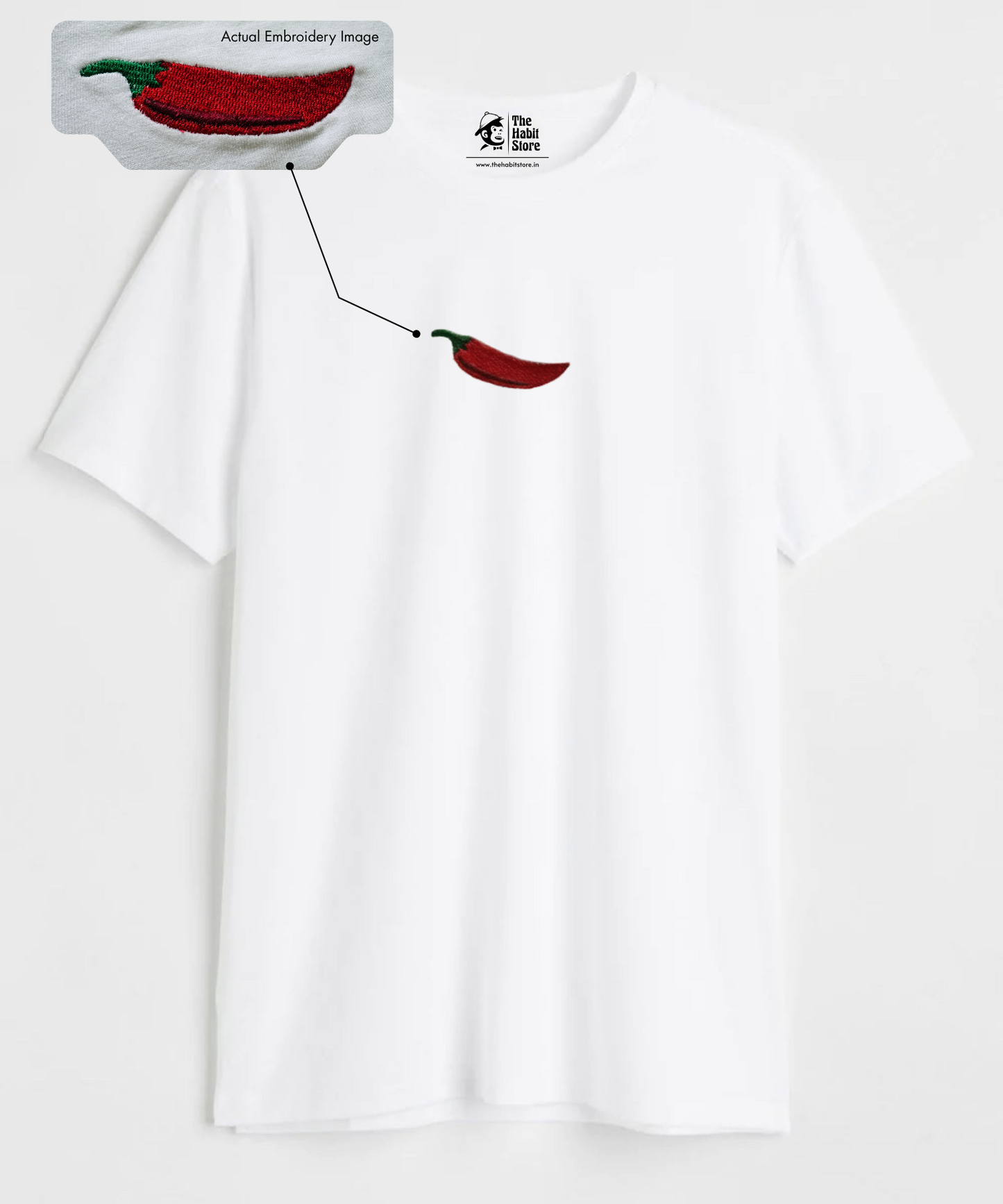 Too Hot To Handle 🌶 Embroidered Round Neck Half Sleeve T-shirt