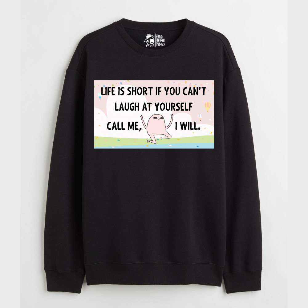 "Life is Short - Cozy Delight: Winter Bliss Unisex Oversized Sweatshirt (400 GSM)"