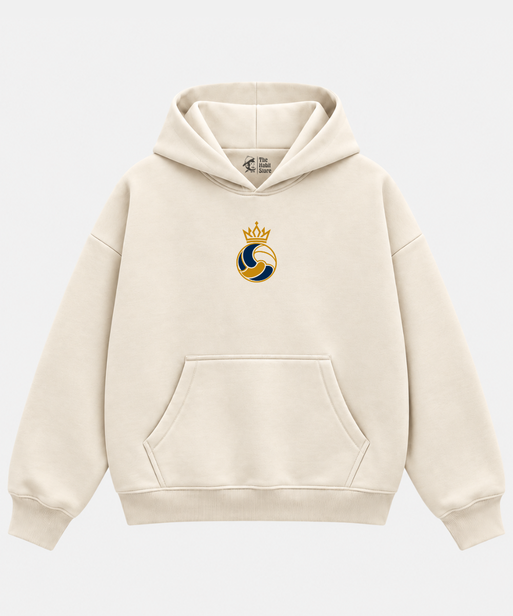 Hala Madrid – Cream Boxy Hoodie – 100% Cotton Fleece
