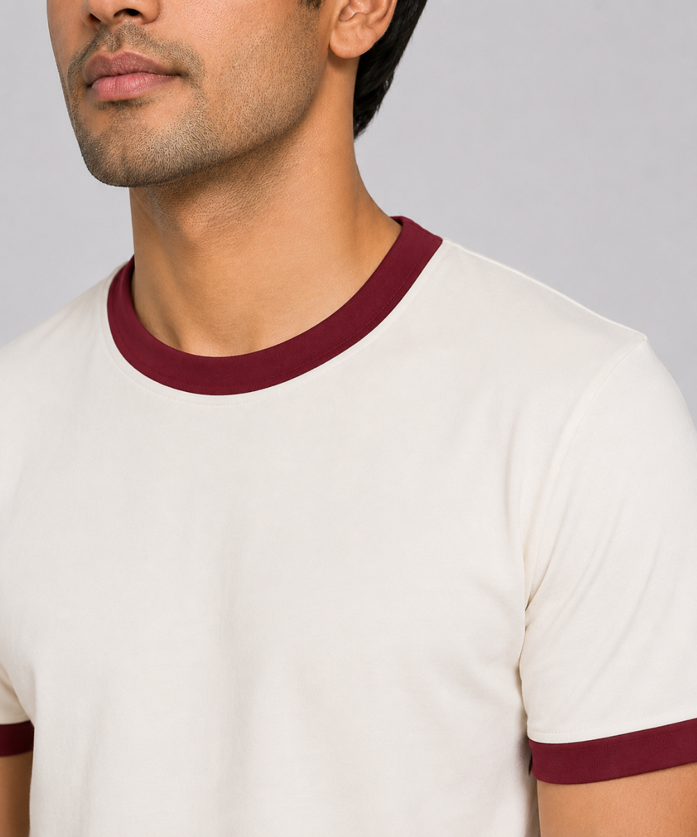Off White Ringer T-Shirt
