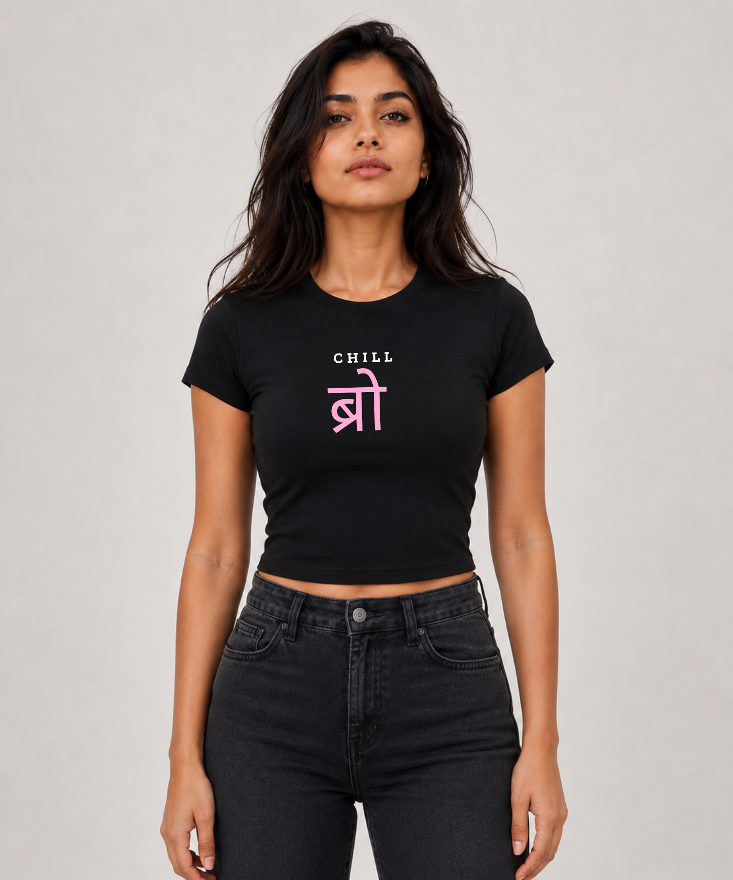 Chill Bro — Baby Tee Fitted Crop