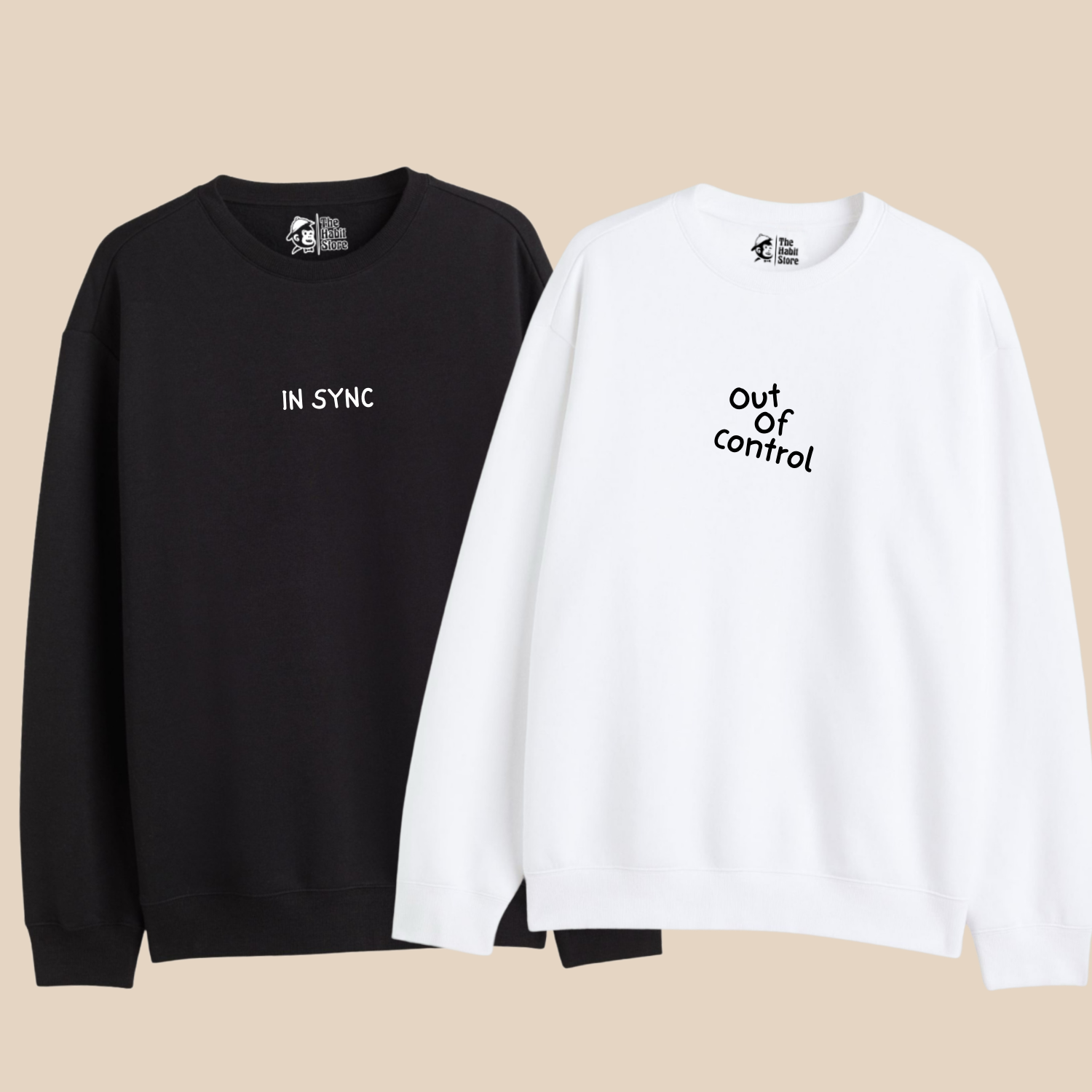 In Sync – Out of Control – Couple Oversized Sweatshirts (Set of 2) | Premium 400 GSM