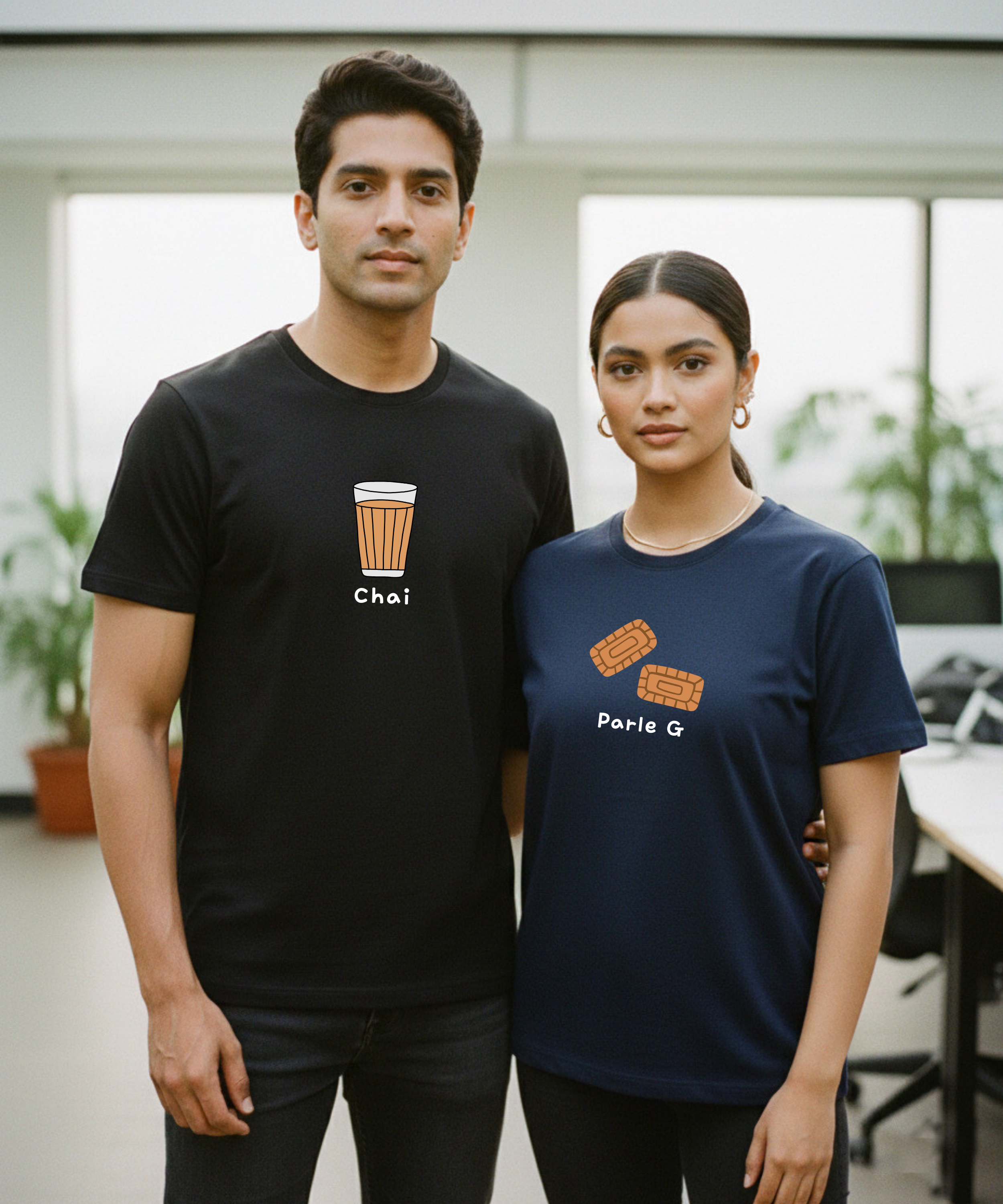 Chai / Parle G – Couple Regular Fit T-shirts (Set of 2)