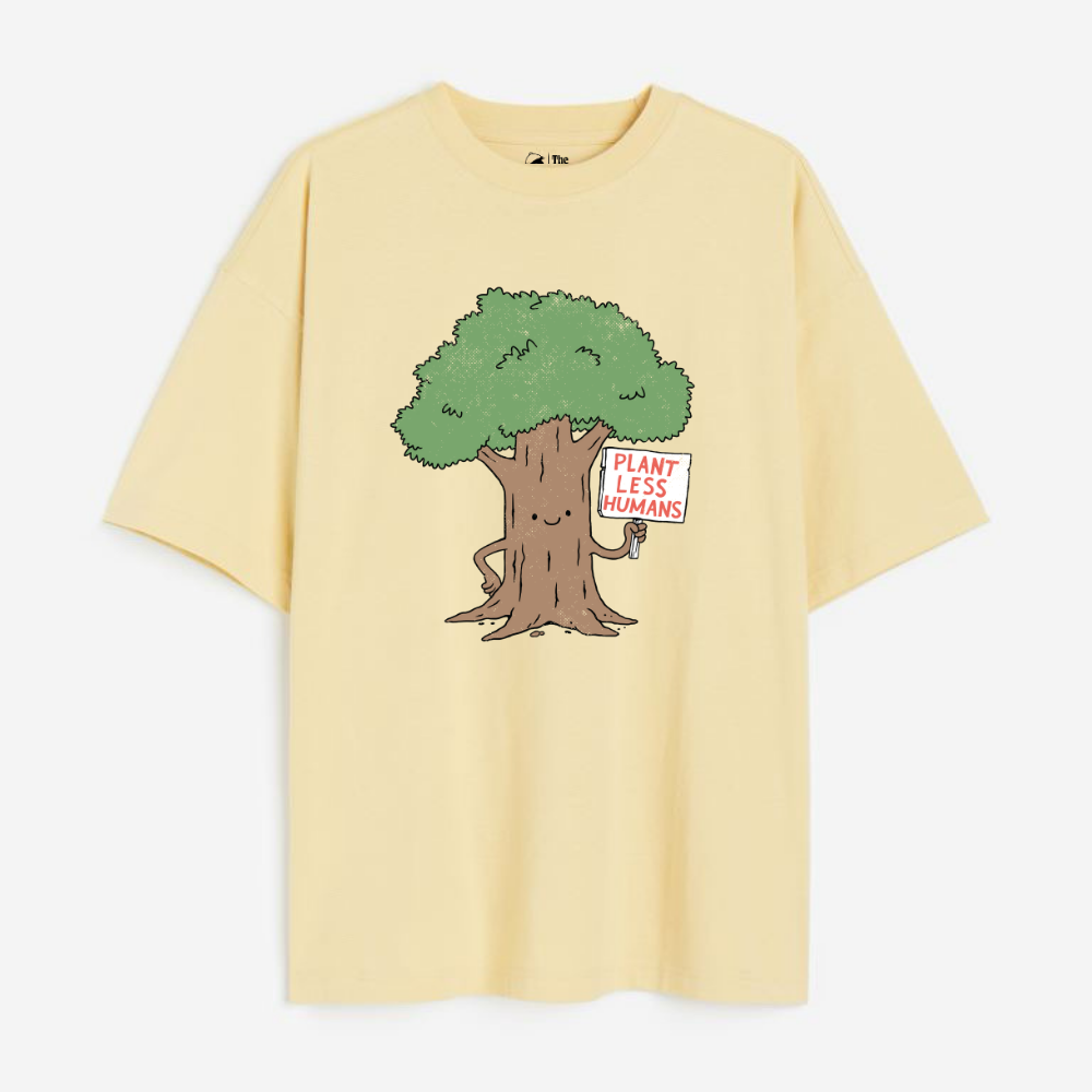 Plant Less Humans Lightweight 180 GSM Unisex Oversized T-shirts