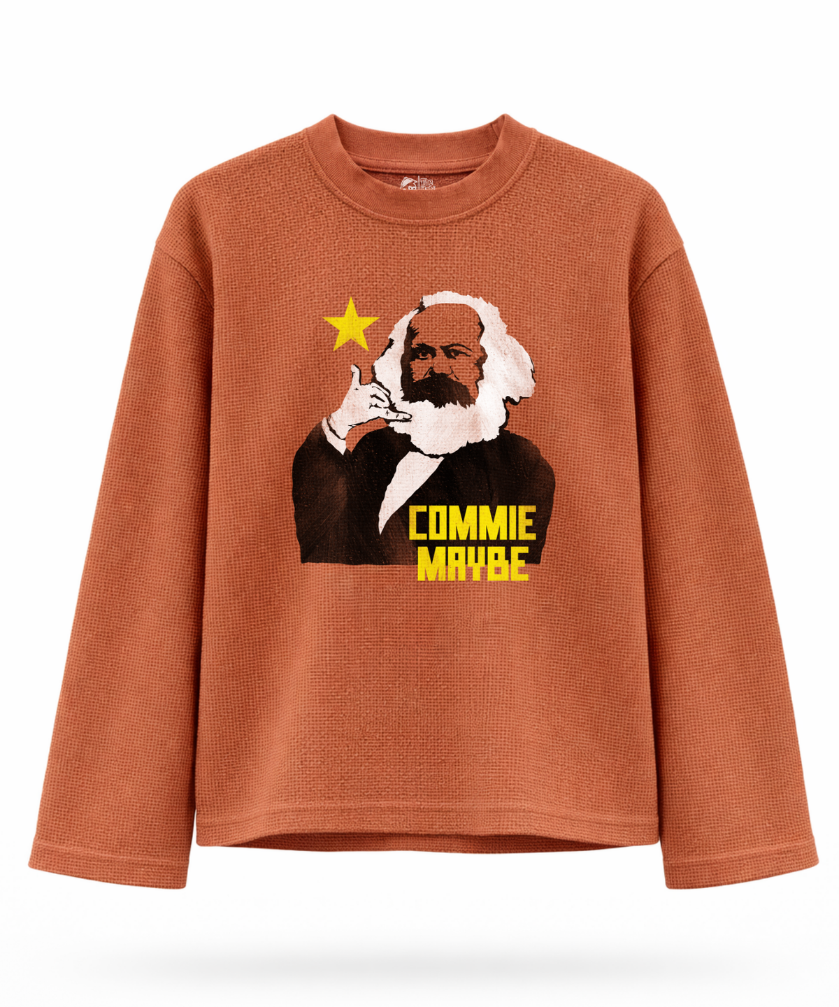 But Here's My Number, So Commie Maybe - Waffle Knit Oversized Full Sleeve