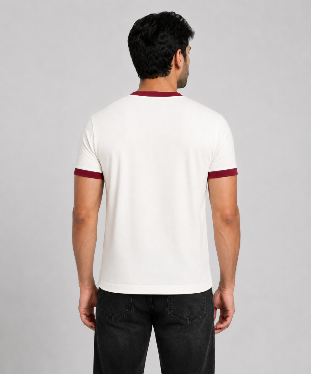 Off White Ringer T-Shirt