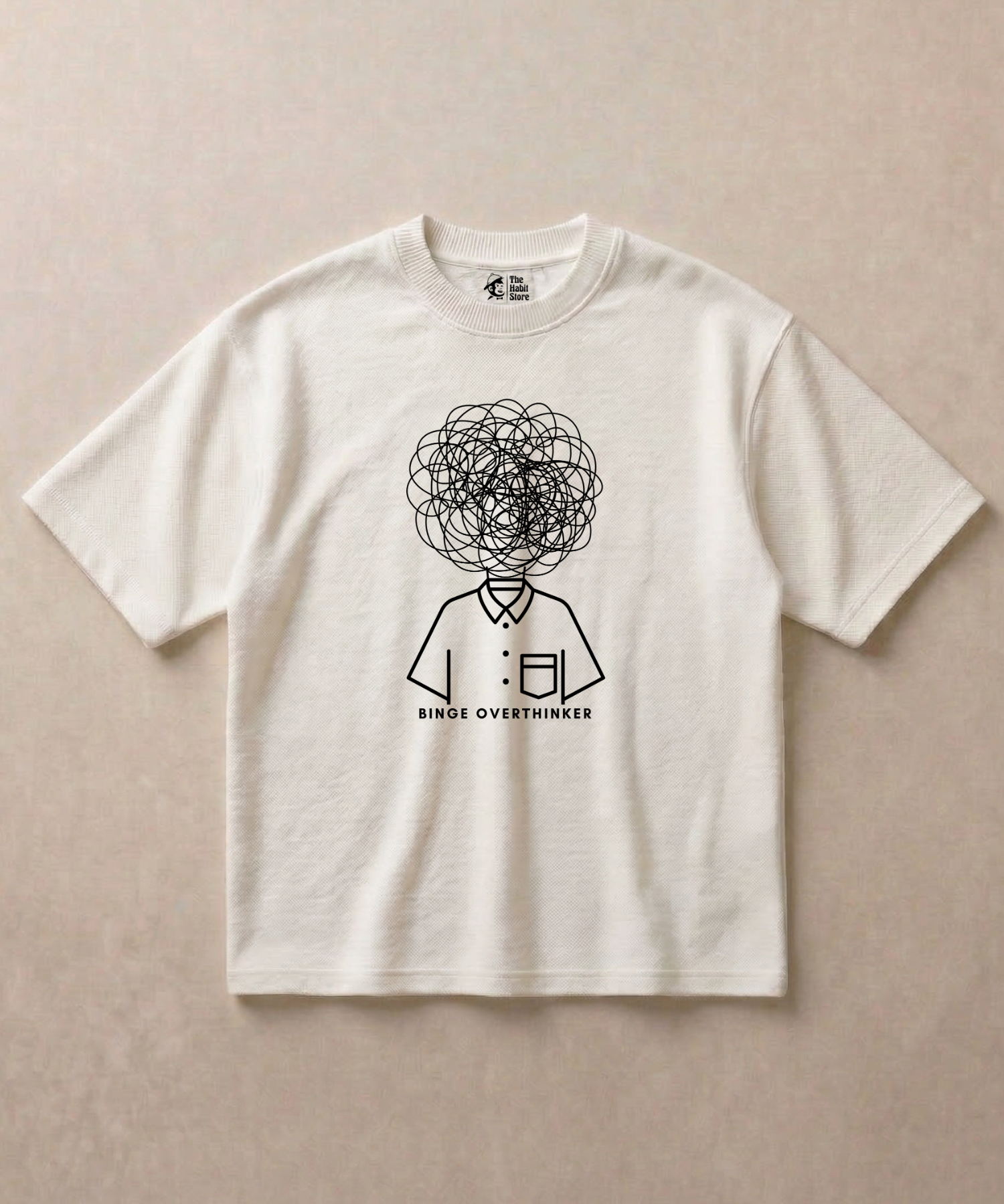 Binge Overthinker - Premium French Terry Oversized T-shirt