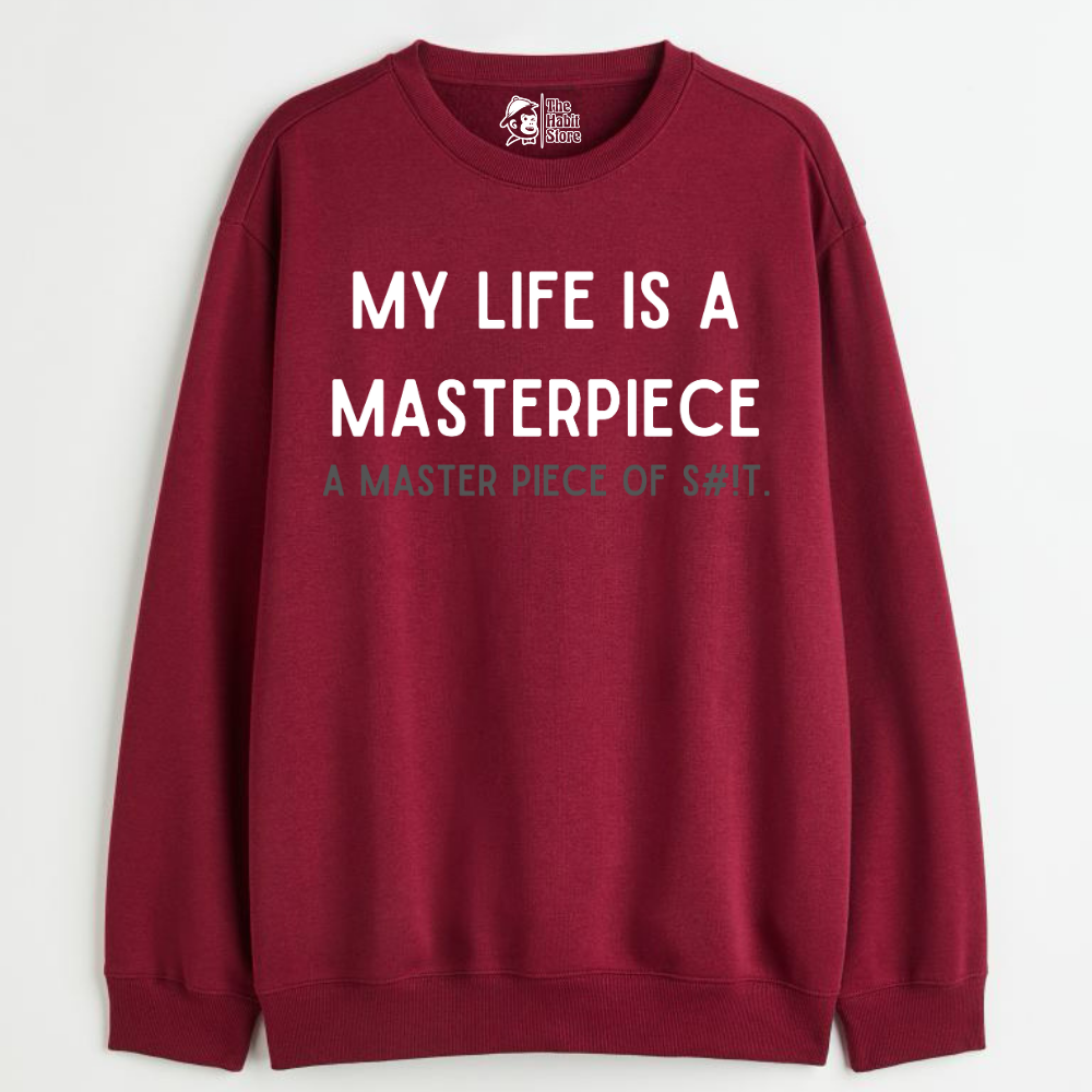 "My Life is a Masterpiece - Cozy Delight: Winter Bliss Unisex Oversized Sweatshirt (400 GSM)"