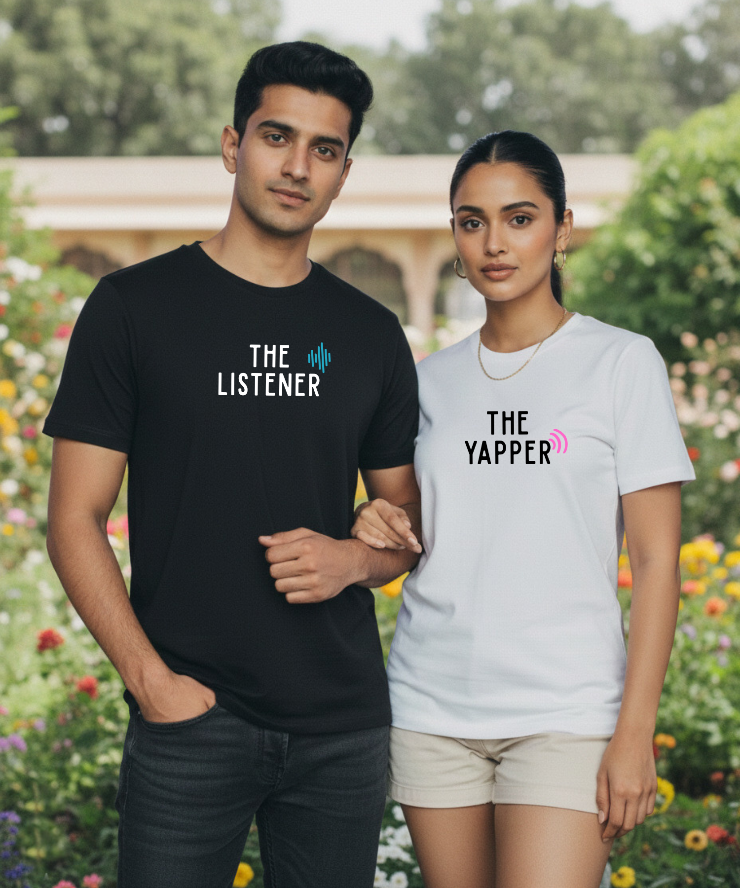 The Listener / The Yapper - Couple Regular Fit T-shirts (Set of 2)