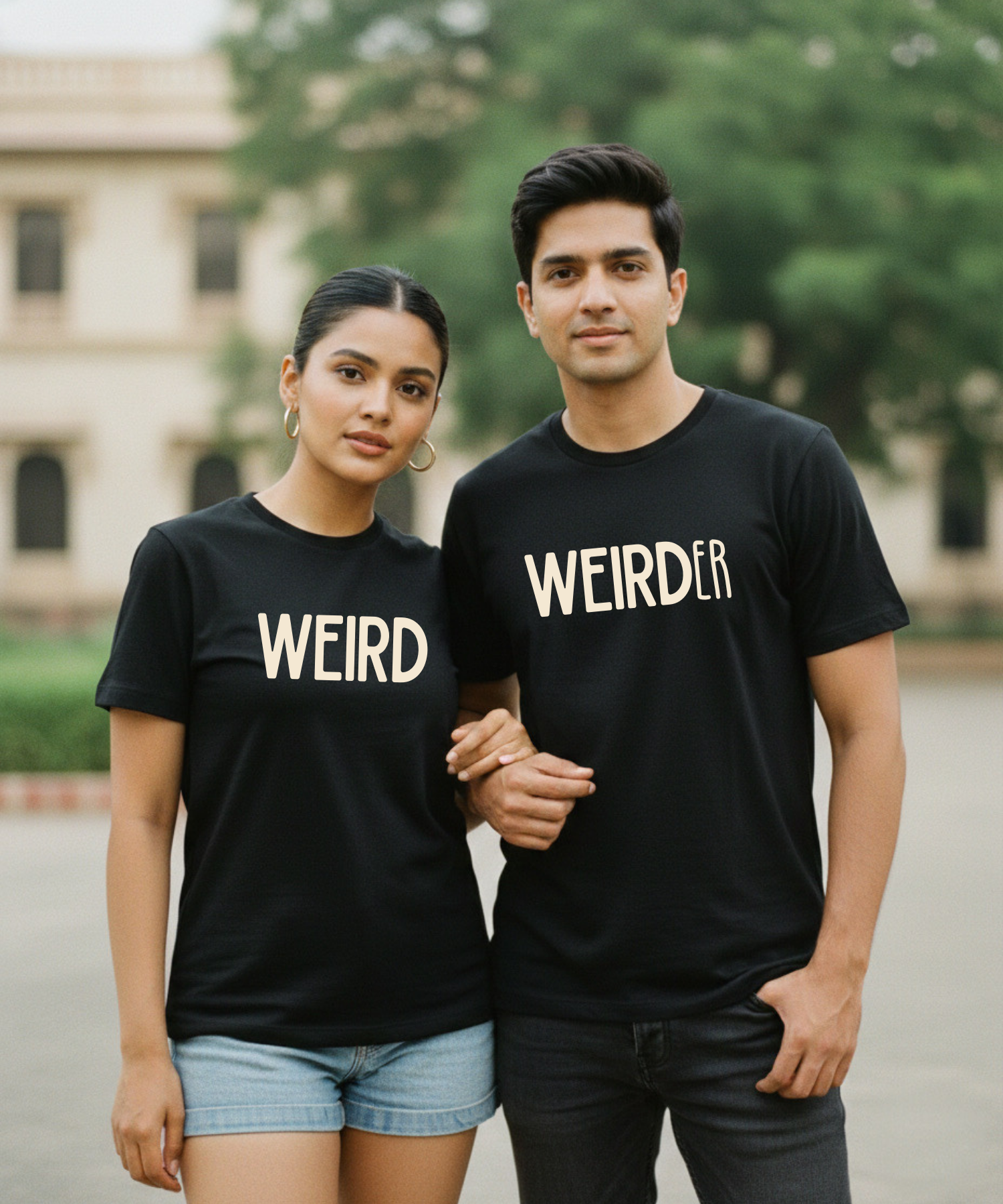 Weird / Weider – Couple Regular Fit T-shirts (Set of 2)