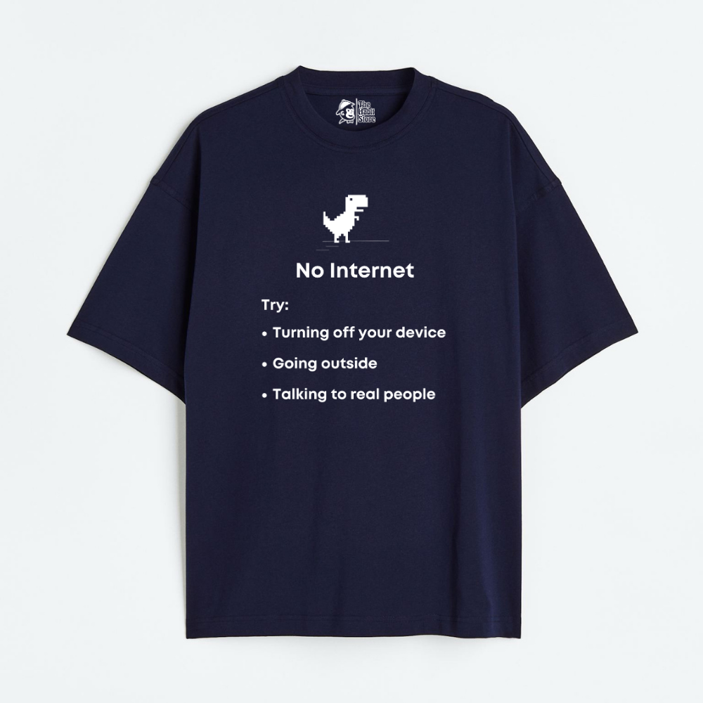 No Internet Lightweight 180 GSM Unisex Oversized T-shirts