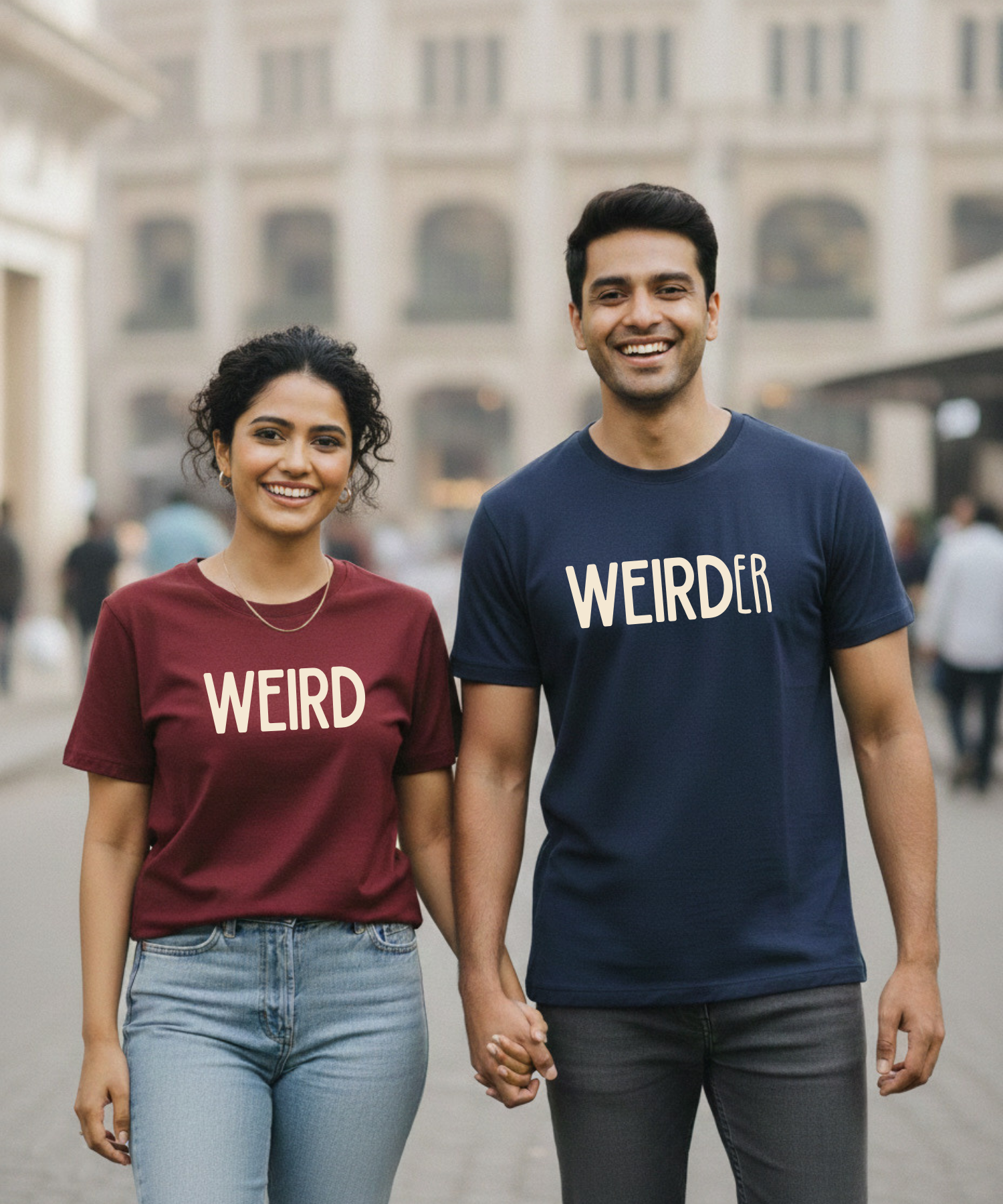 Weird / Weider – Couple Regular Fit T-shirts (Set of 2)