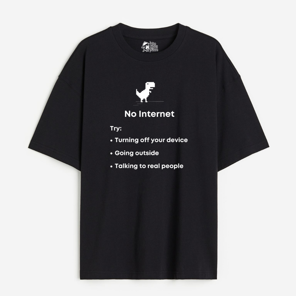 No Internet Lightweight 180 GSM Unisex Oversized T-shirts