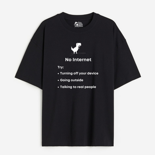 No Internet Lightweight 180 GSM Unisex Oversized T-shirts