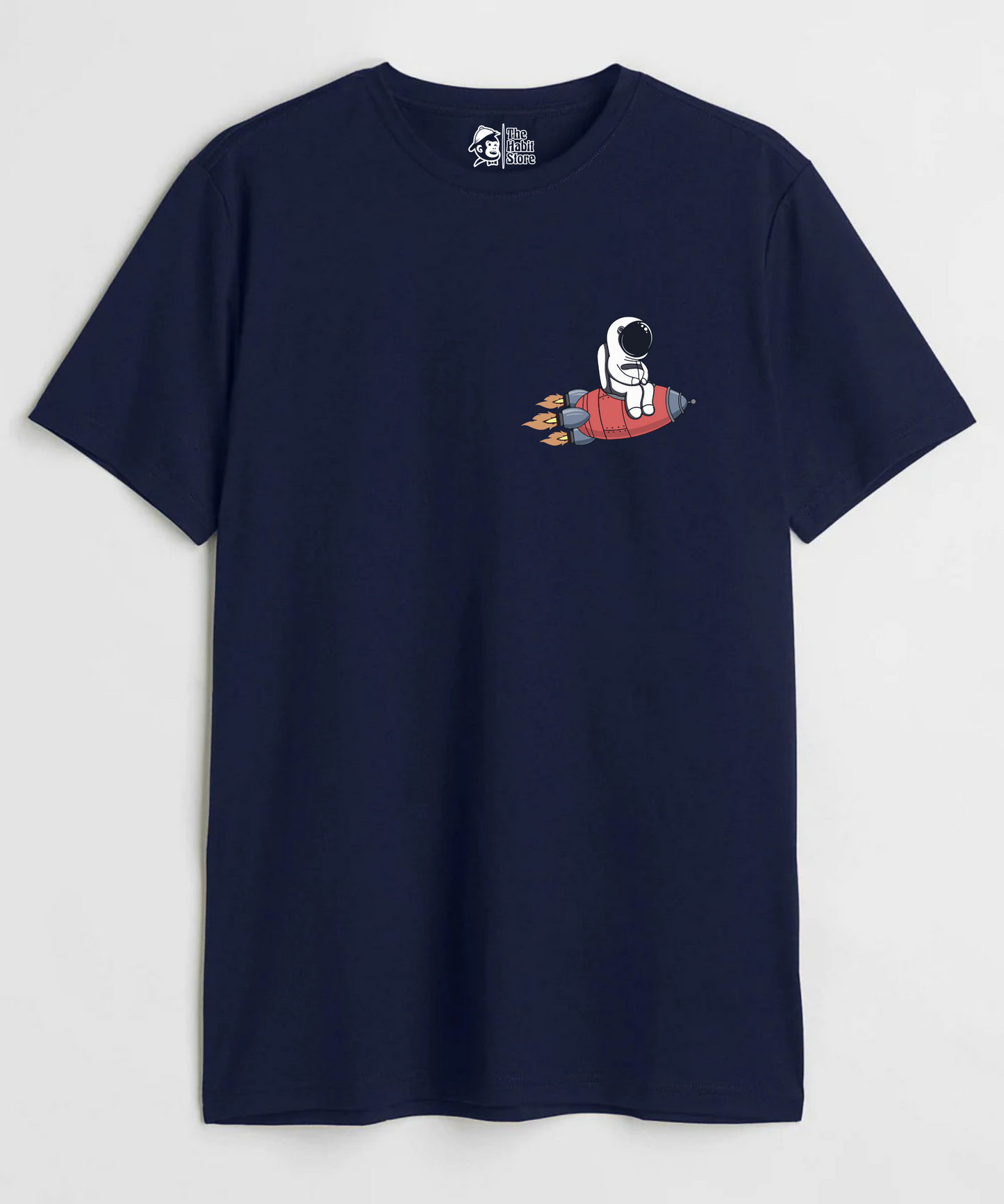 Space Rocket Unisex Round Neck Half Sleeve T-shirt