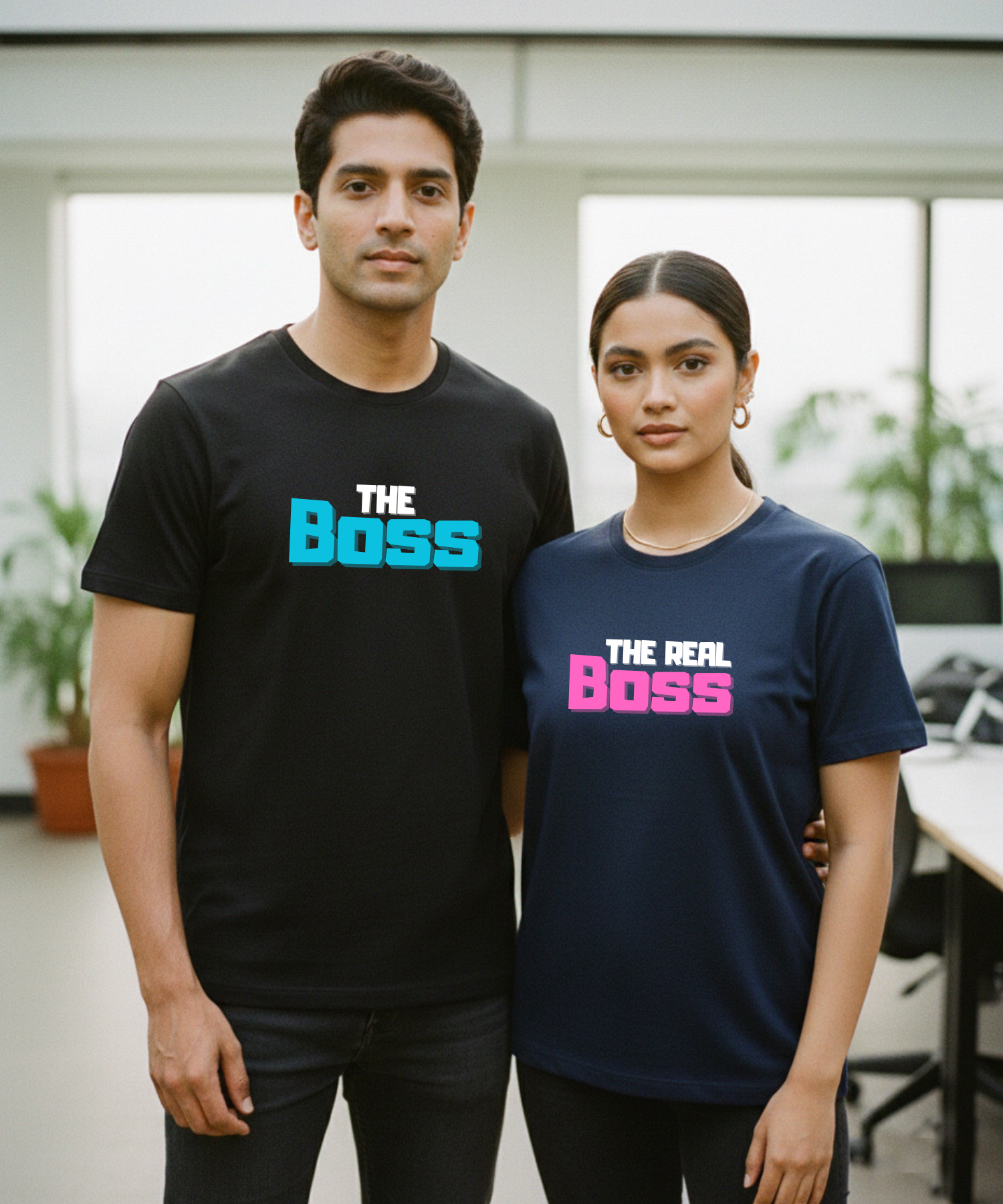 The Boss / The Real Boss – Couple Regular Fit T-shirts (Set of 2)