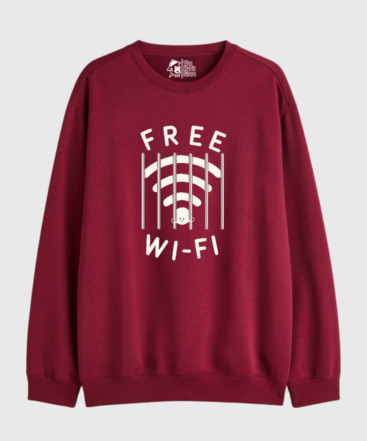 Free Wifi - Cozy Delight: Winter Bliss Unisex Oversized Sweatshirt (400 GSM)