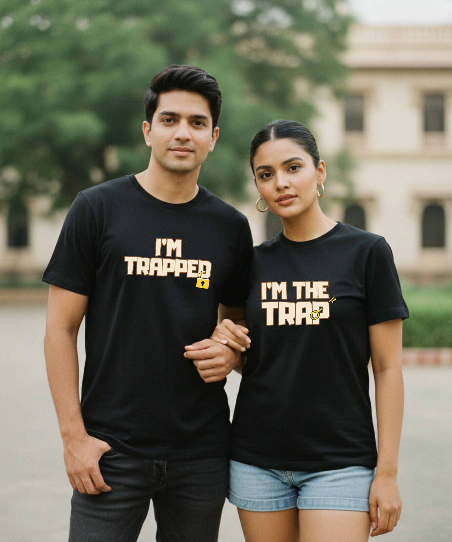 I'm Trapped / I'm The Trap – Couple Regular Fit T-shirts (Set of 2)