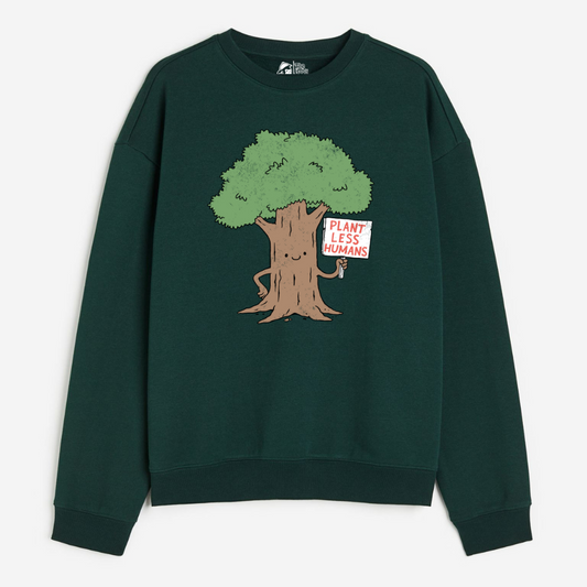 "Plant Less Humans - Cozy Delight: Winter Bliss Unisex Oversized Sweatshirt (400 GSM)"