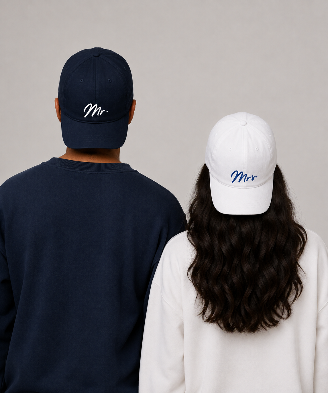 Mr. & Mrs. – Embroidered Couple Caps Set of 2