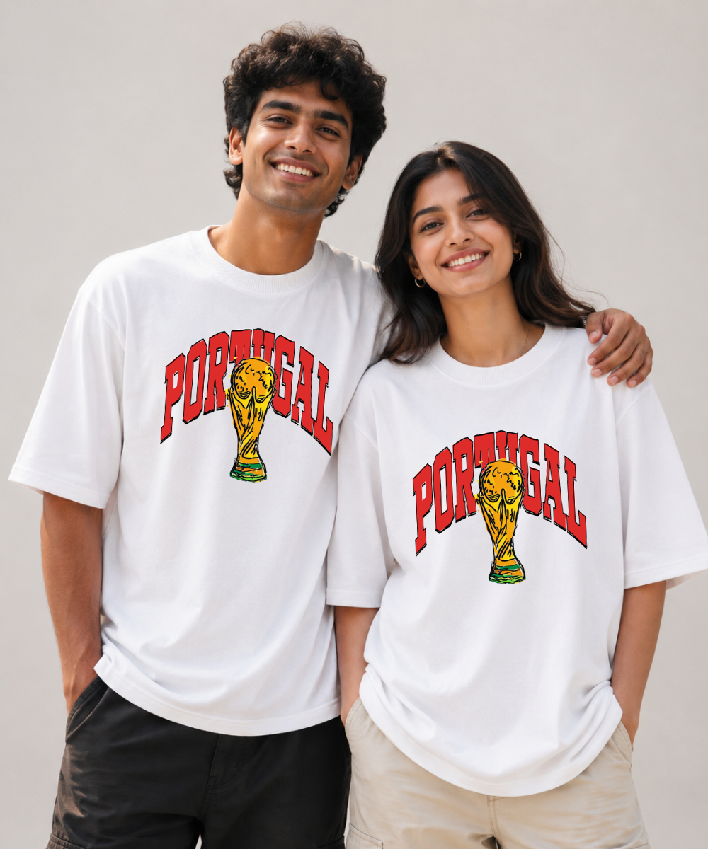 Portugal 2026 – Couple Oversized Fit T-shirts (Set of 2)