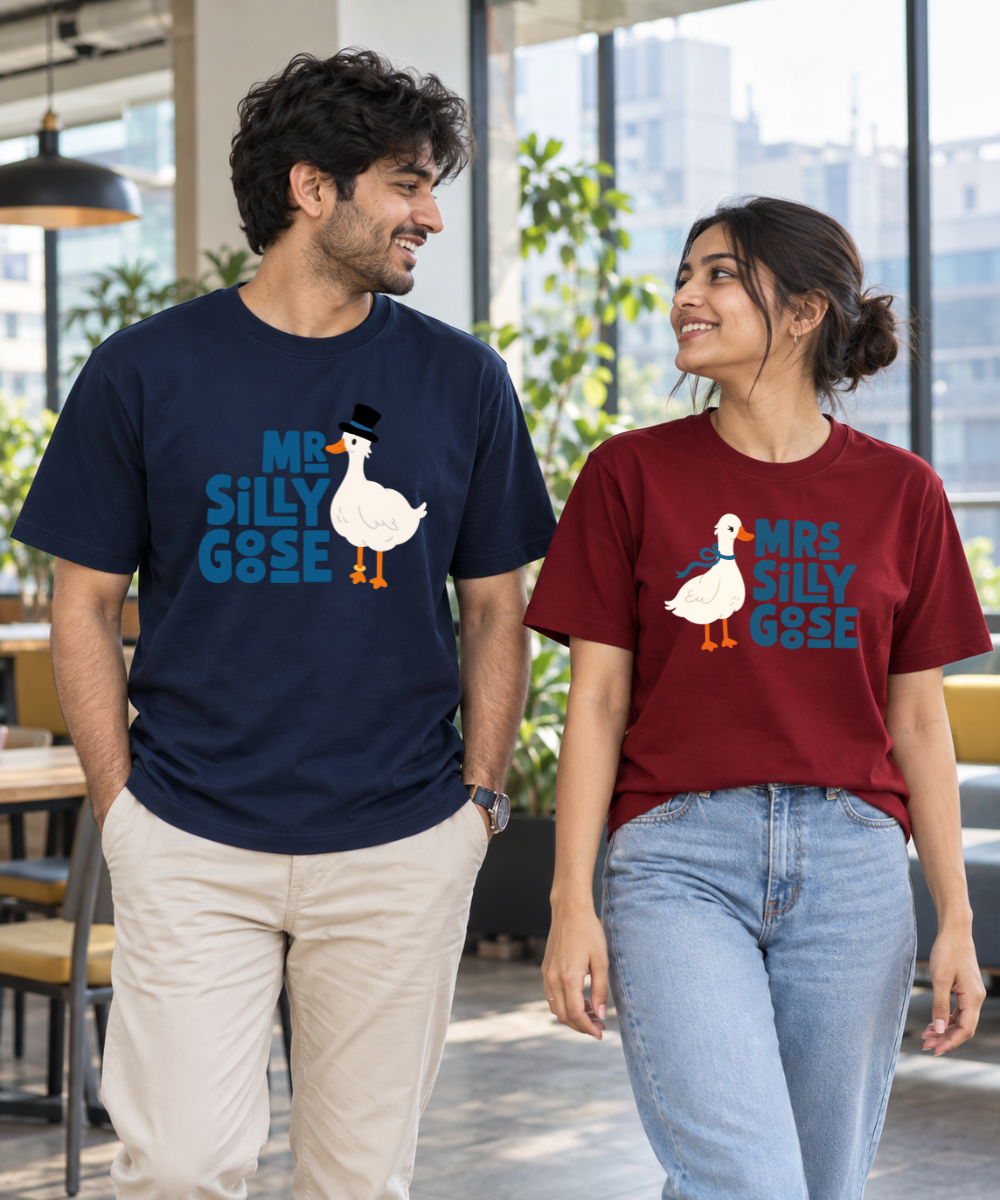 Mr. & Mrs. Silly Goose – Couple Regular Fit T-shirts (Set of 2)