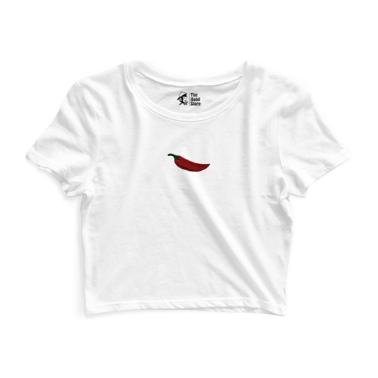 Too Hot To Handle 🌶 Embroidered Women’s Crop Top