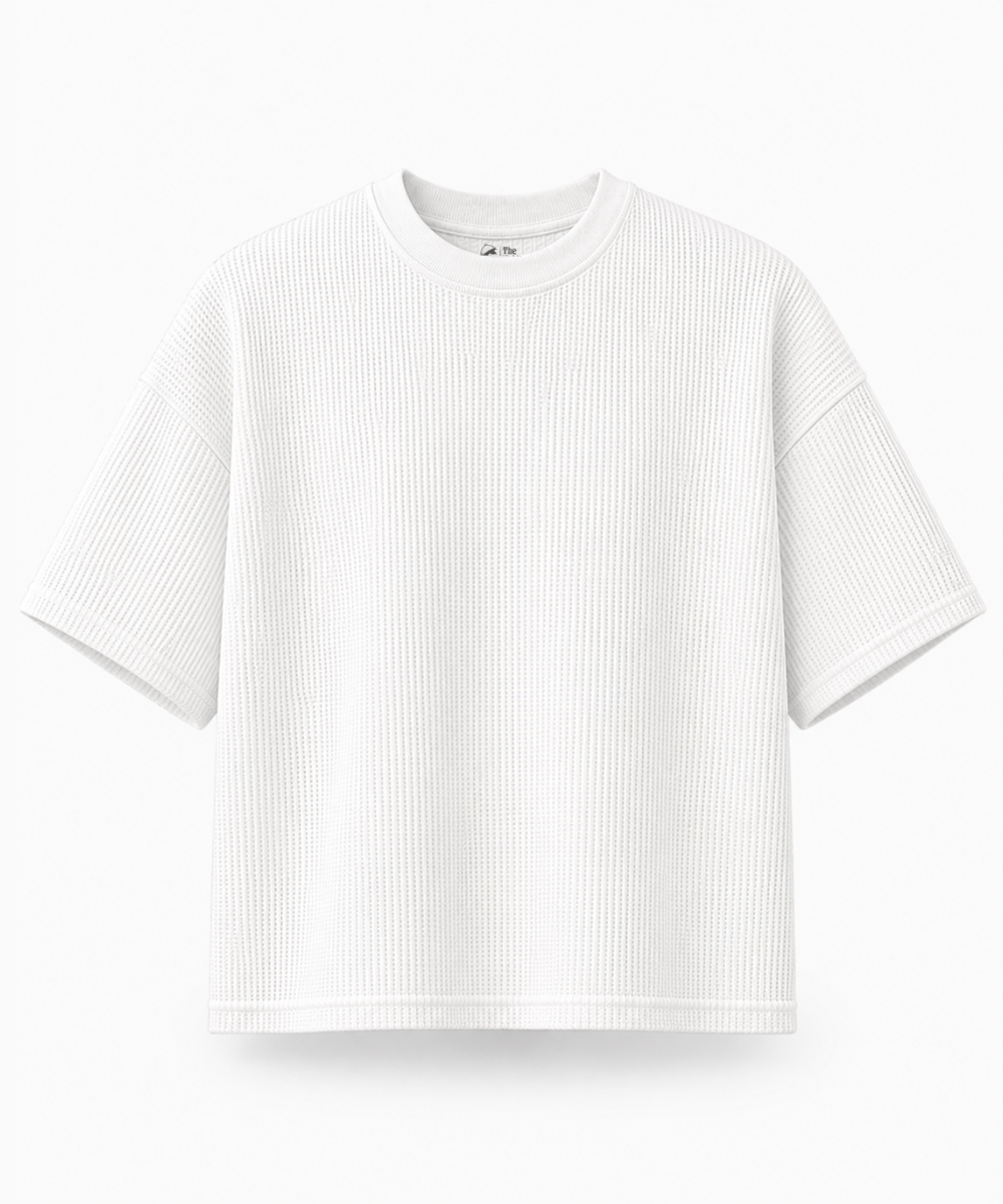 Off White — Waffle Knit Boxy Oversized T-shirt