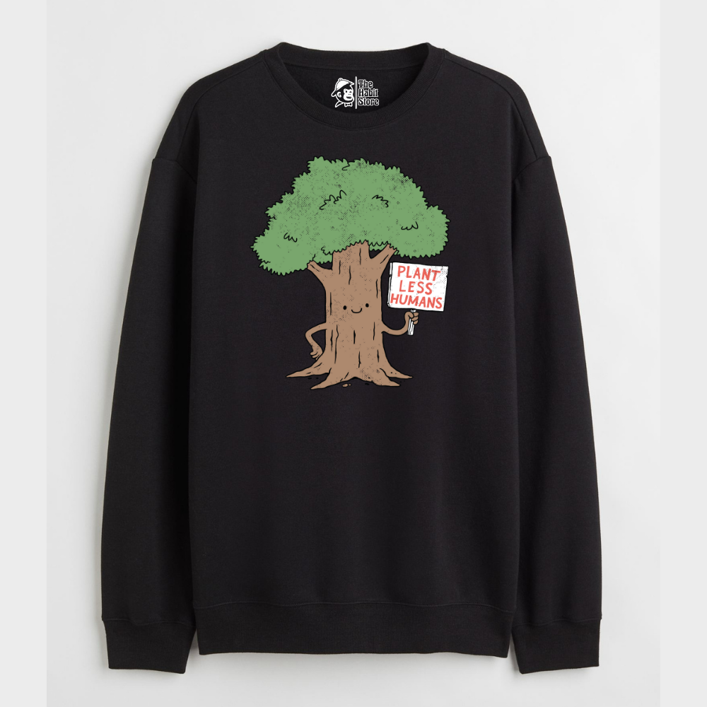 "Plant Less Humans - Cozy Delight: Winter Bliss Unisex Oversized Sweatshirt (400 GSM)"