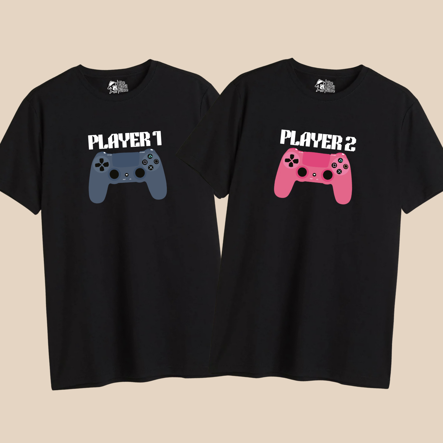 Player 1 / Player 2 – Couple Regular Fit T-shirts (Set of 2)