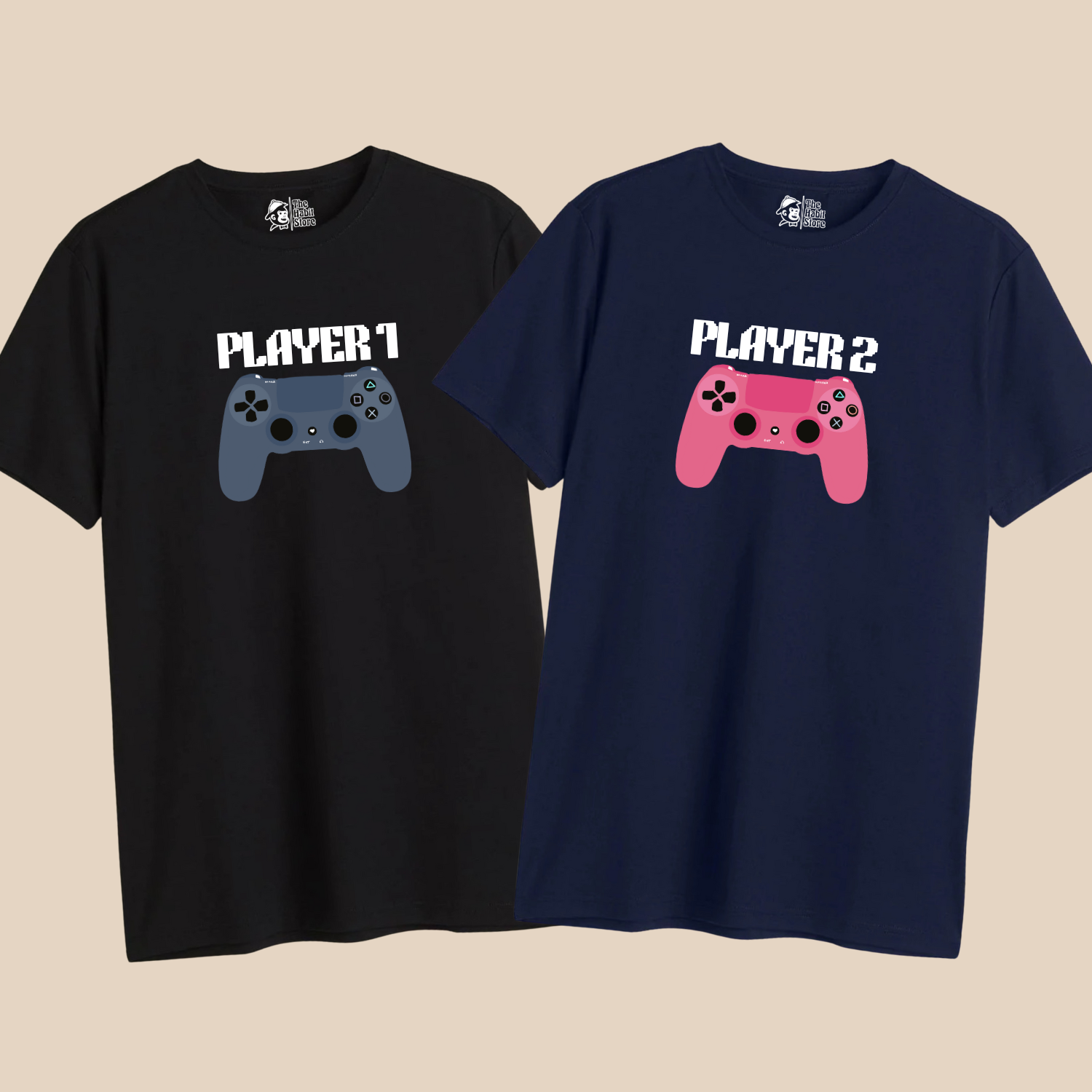 Player 1 / Player 2 – Couple Regular Fit T-shirts (Set of 2)