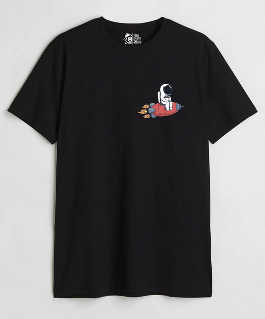 Space Rocket Unisex Round Neck Half Sleeve T-shirt