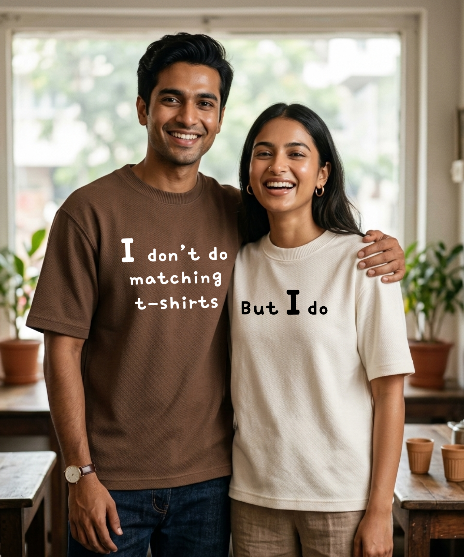 I Don’t Do Matching T-Shirts / But I Do – Couple Oversized Fit T-shirts (Set of 2)