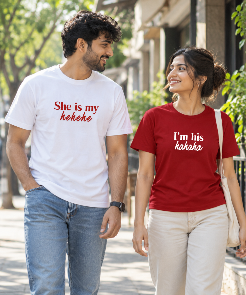 The Laughing Duo – Couple Regular Fit T-shirts (Set of 2)