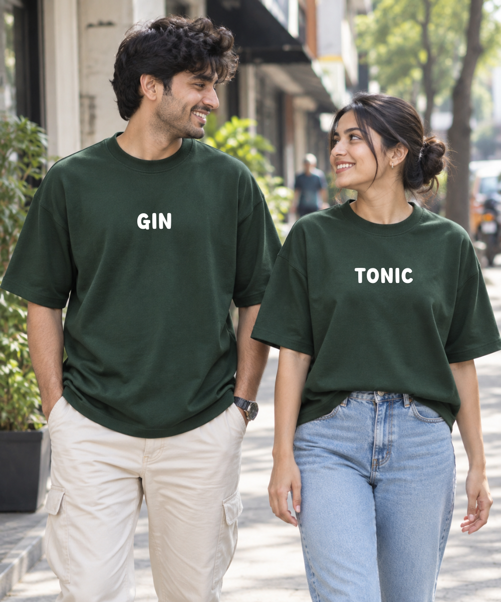 Gin & Tonic – Couple Oversized Fit T-shirts (Set of 2)
