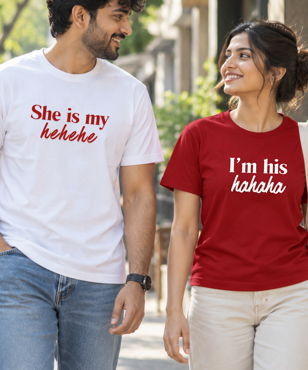 The Laughing Duo – Couple Regular Fit T-shirts (Set of 2)