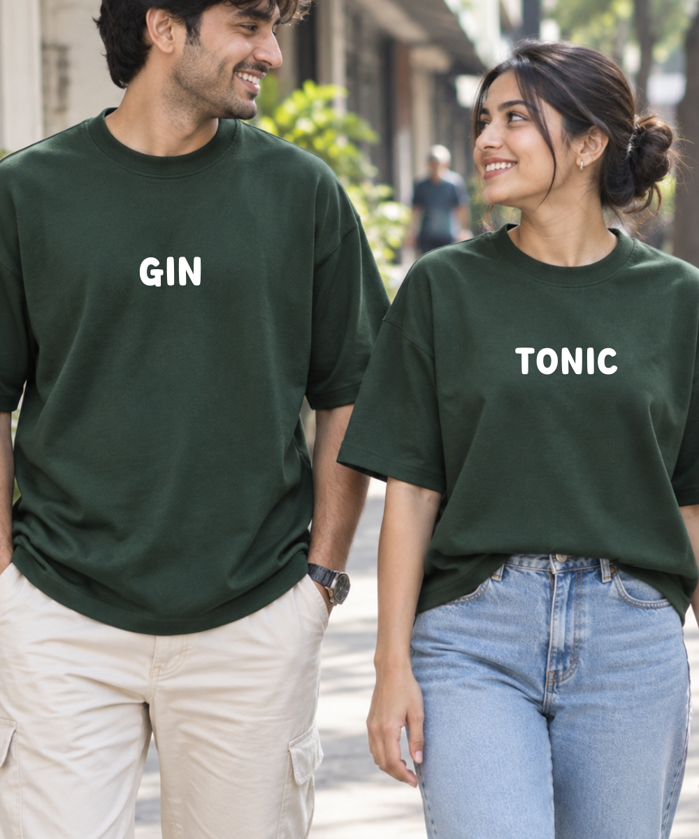 Gin & Tonic – Couple Oversized Fit T-shirts (Set of 2)