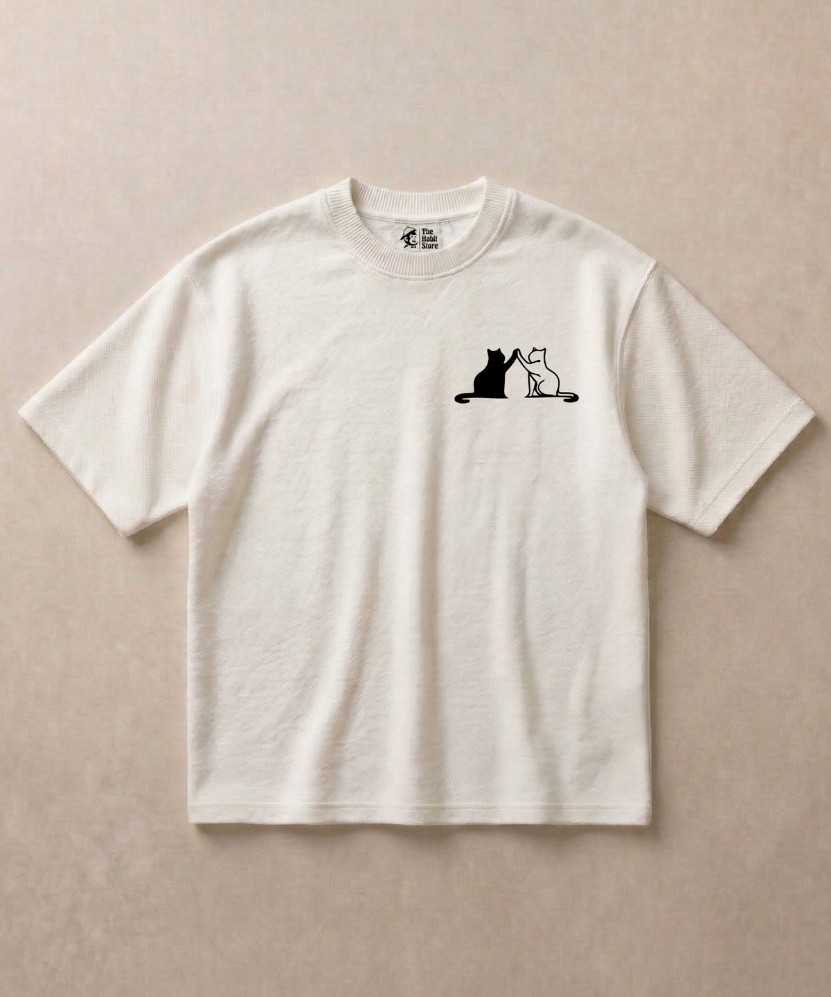 Cats High Five - Premium French Terry Oversized T-shirt