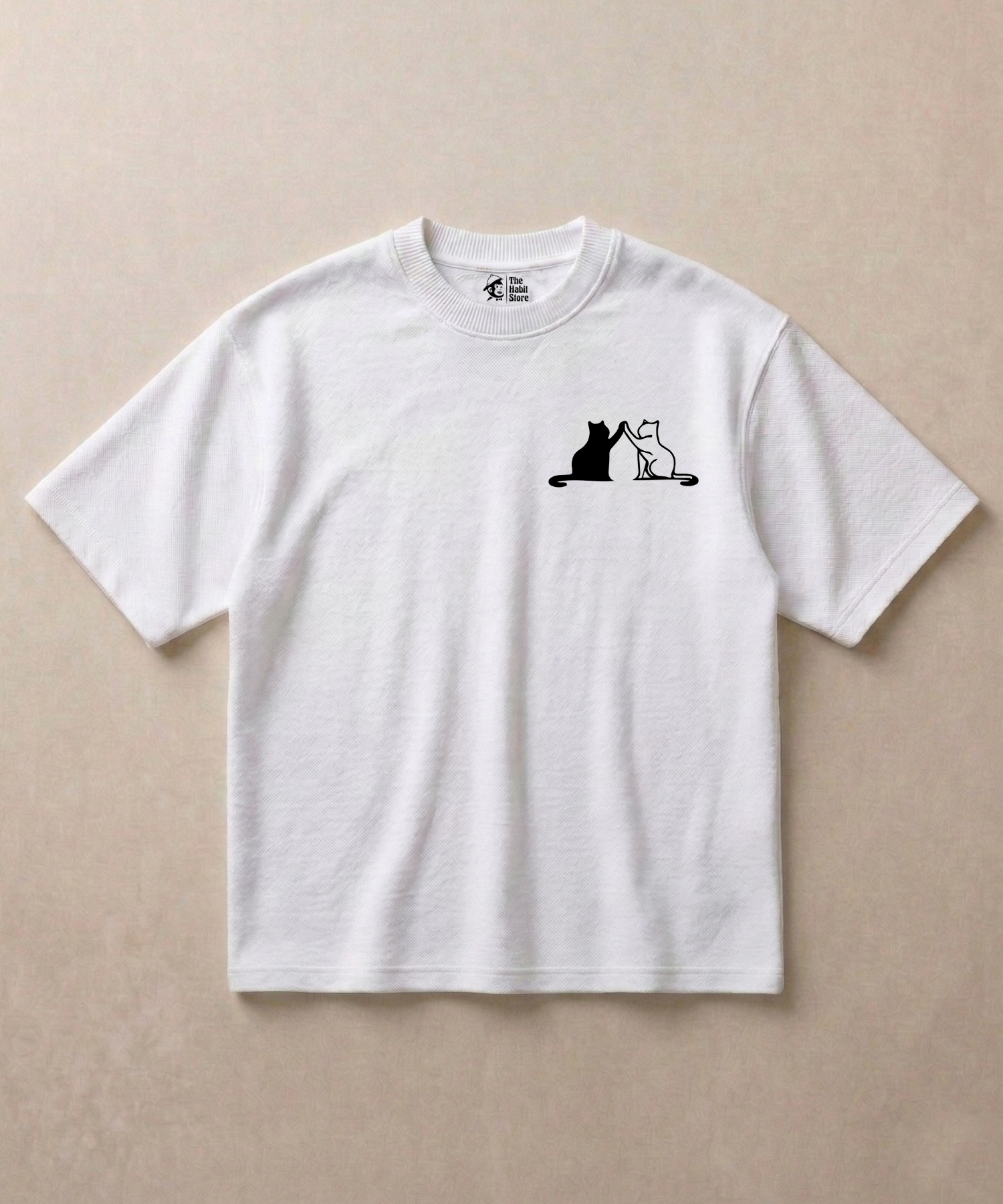 Cats High Five - Premium French Terry Oversized T-shirt