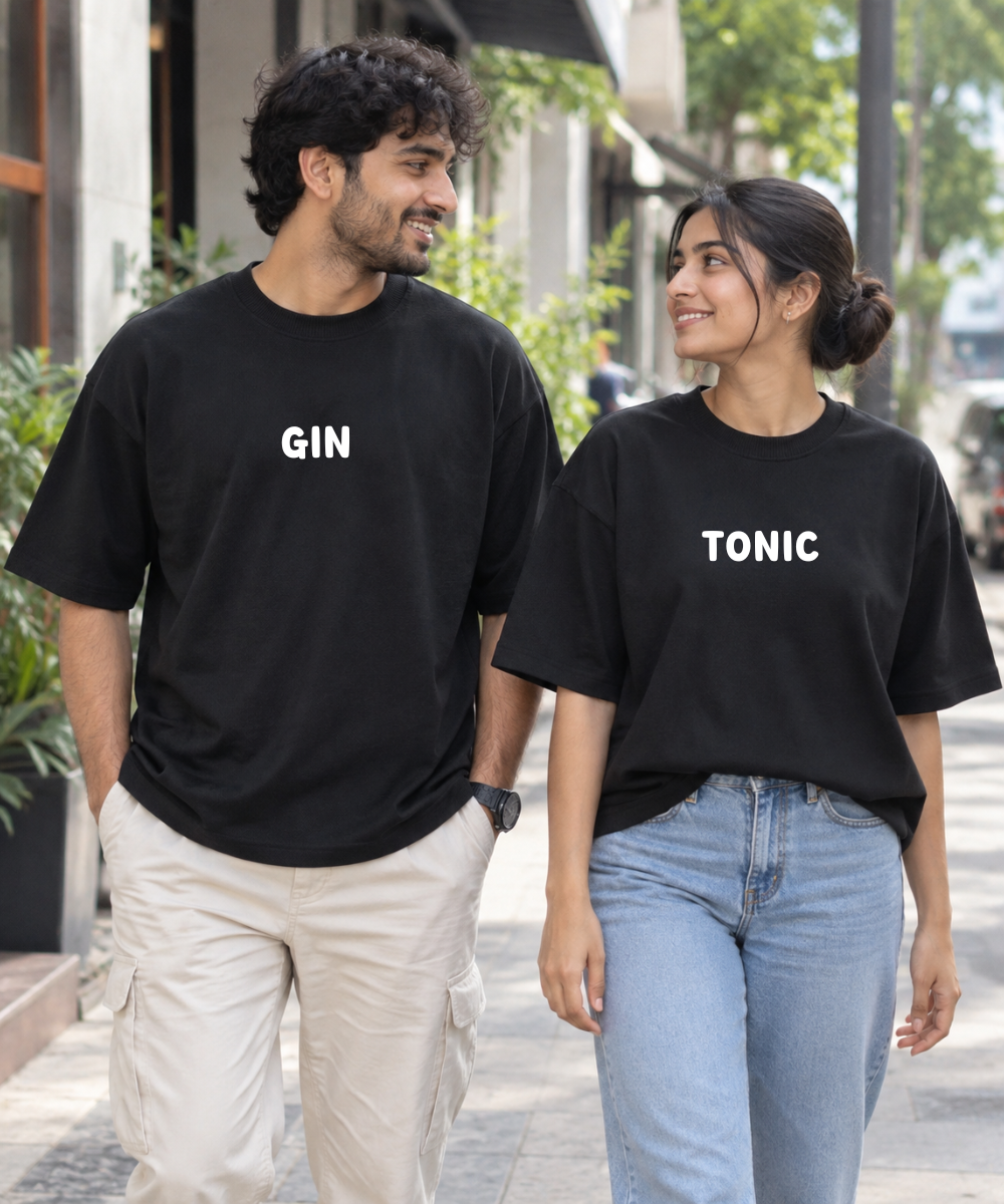 Gin & Tonic – Couple Oversized Fit T-shirts (Set of 2)