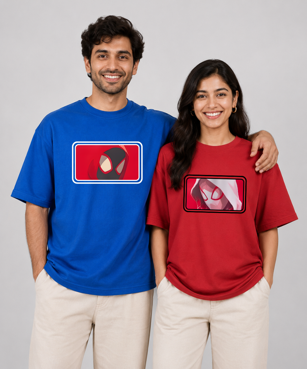 Spider-Man / Spider-Gwen – Couple Oversized Fit T-shirts (Set of 2)