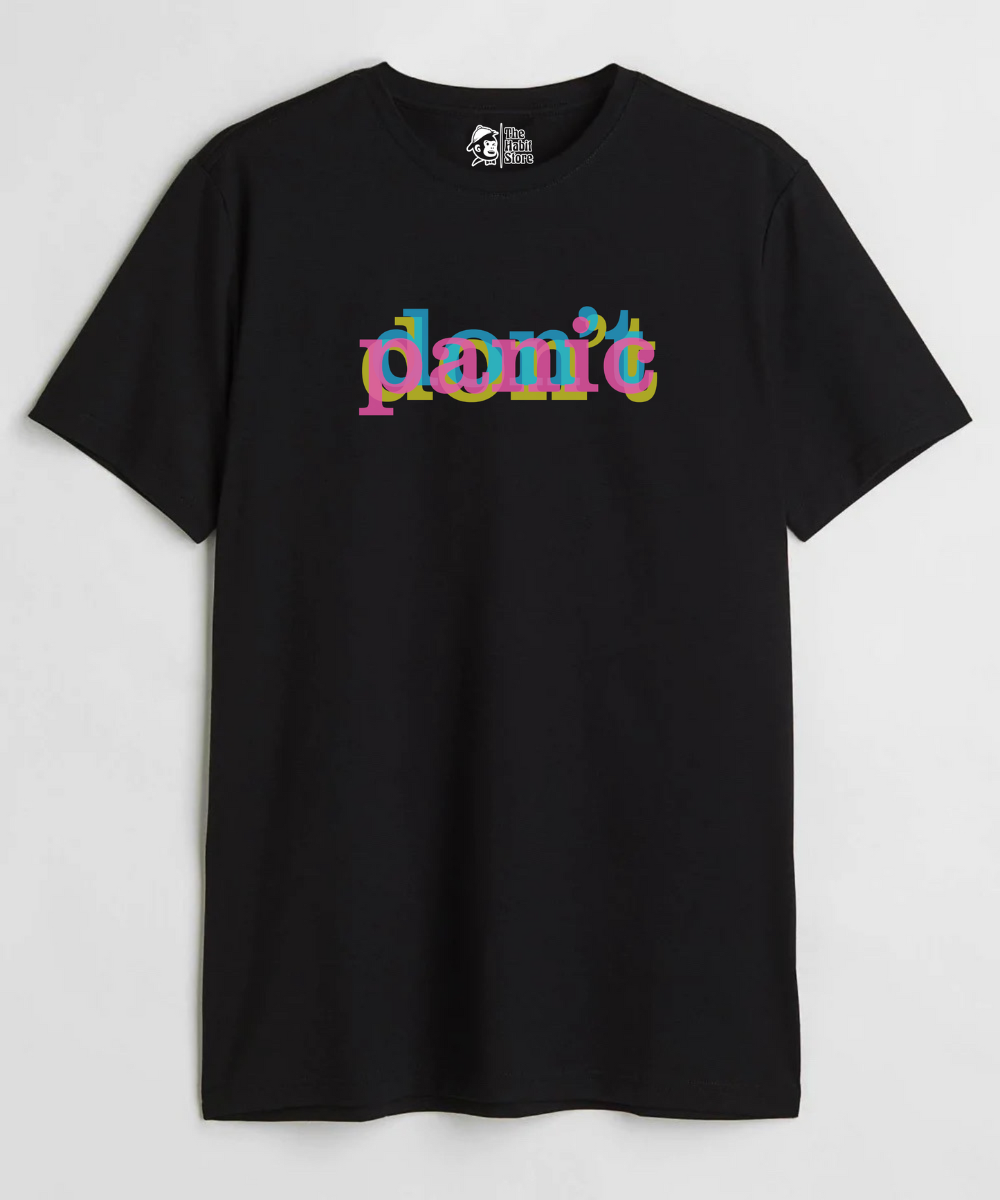 Don't Panic Unisex Round Neck Half Sleeve